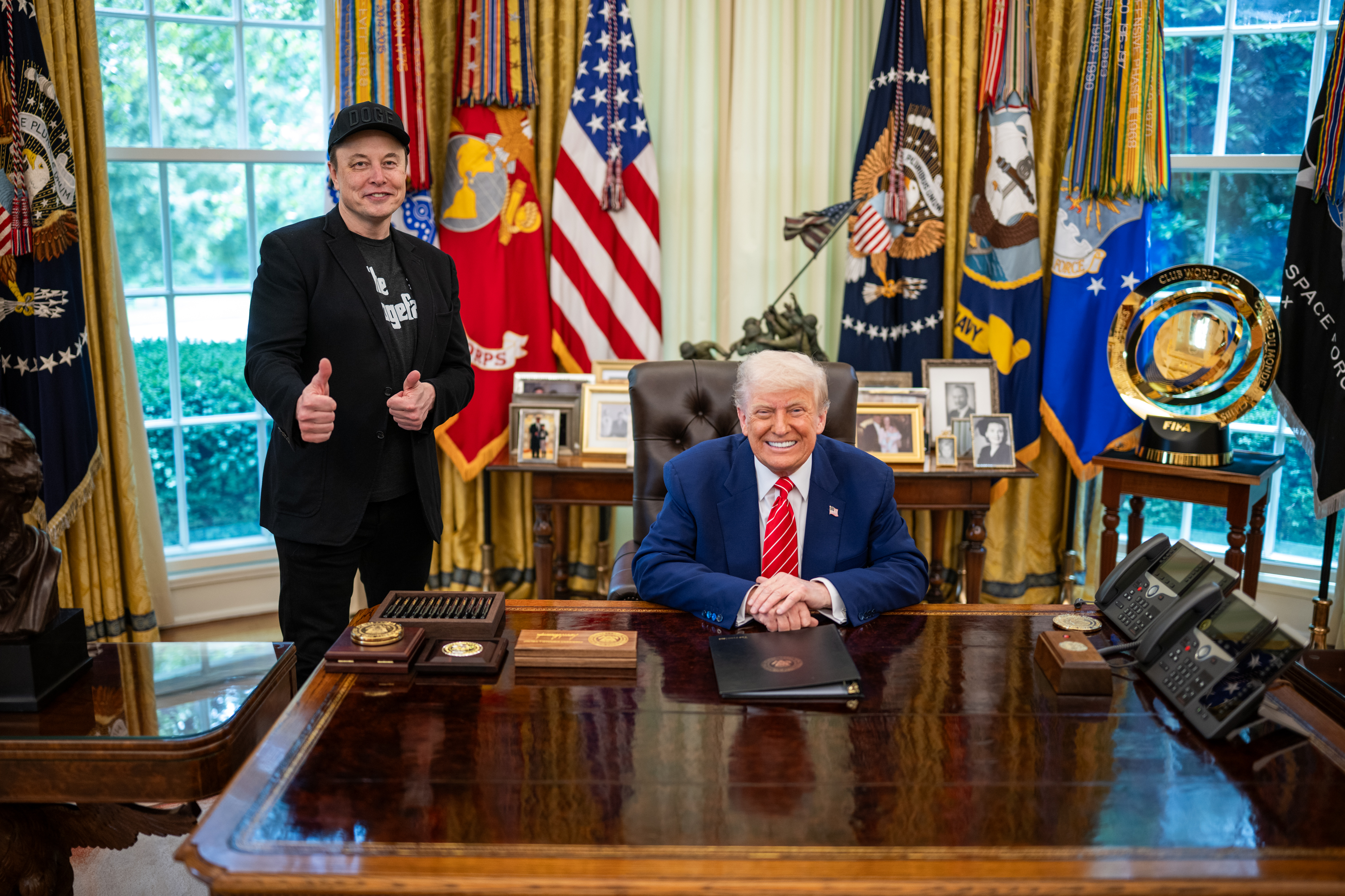 Elon Musk in the Oval Office with President Trump, May 30, 2025, marking Musk's departure as a DOGE adviser.