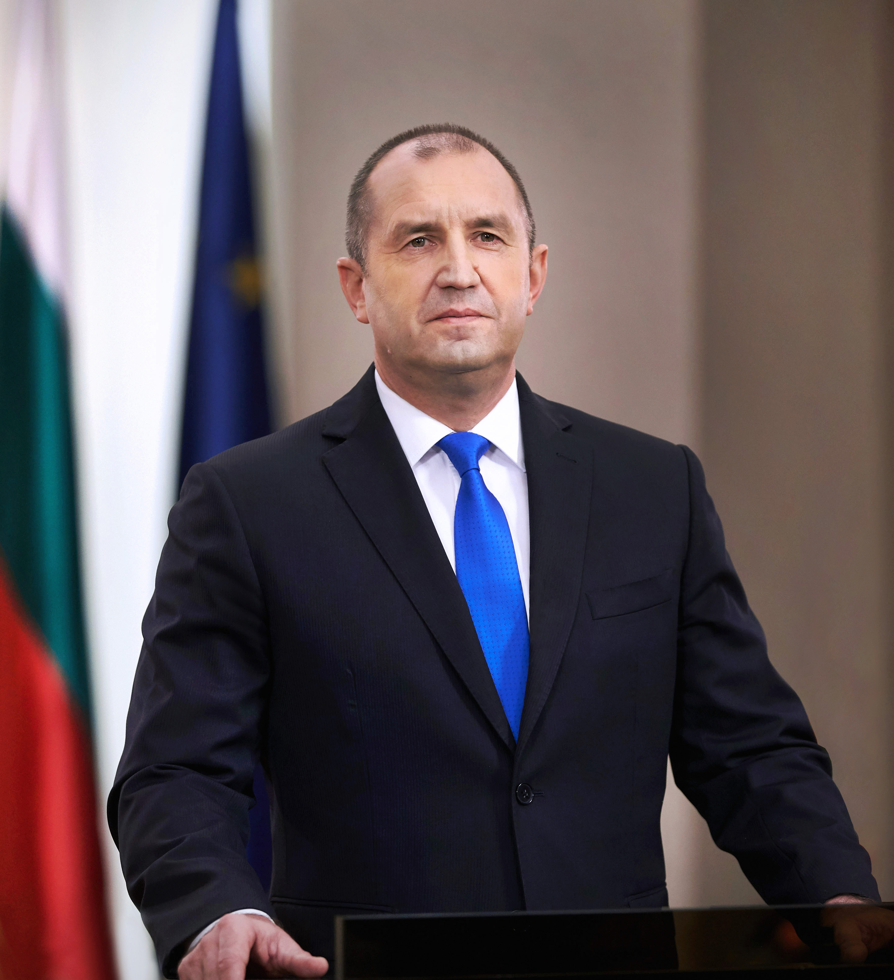Rumen Radev official portrait, Bulgaria presidential website, 2018.