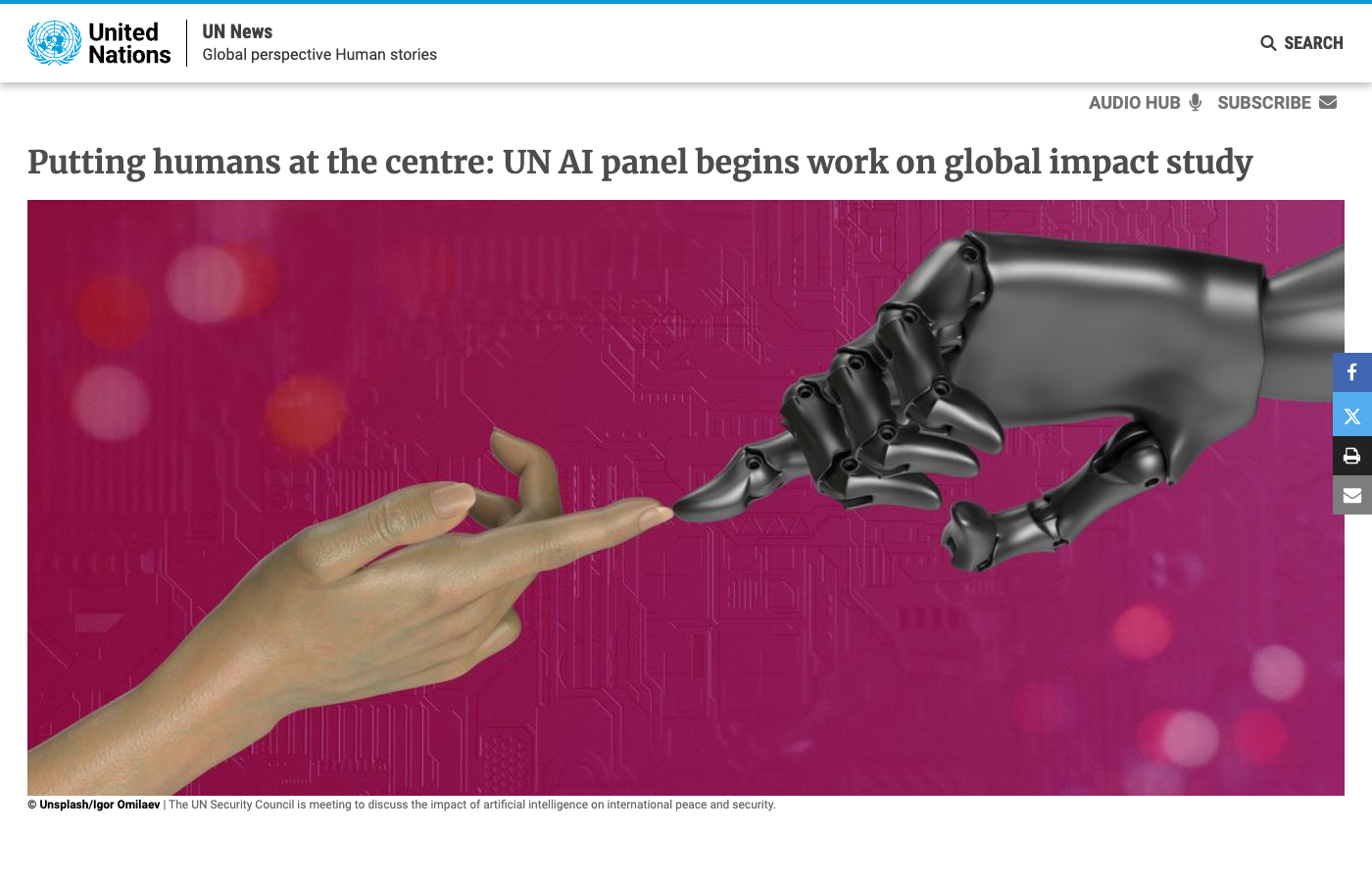 The UN's 40-Member Scientific Panel on AI Has Started Work on Its First Report, Due in Geneva in July