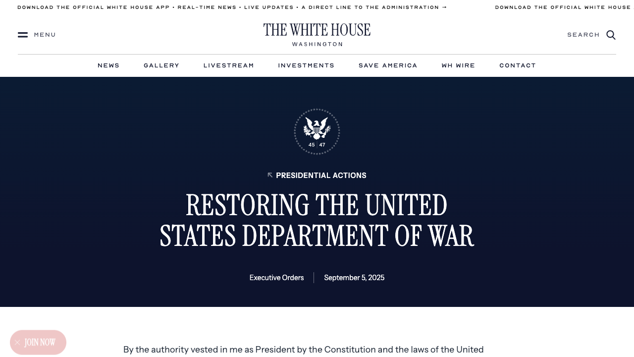 Executive Order 14347, signed September 5, 2025